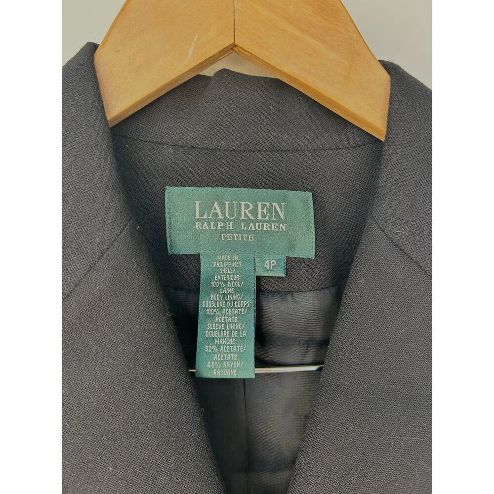 Ralph Lauren LRL Emblem Fitted Blazer Jacket Blazer Preppy 4 Petite Wool - Picture 3 of 7